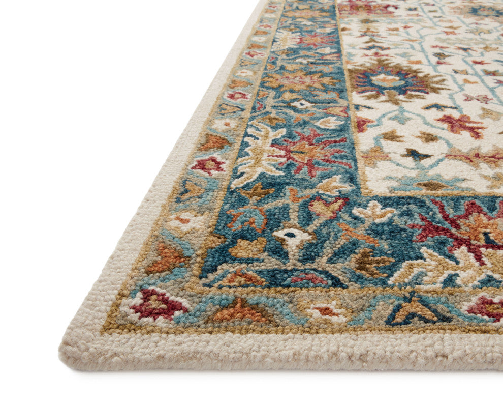 Loloi Victoria Ivory / Sky 3'-6" x 5'-6" Accent Rug