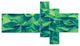 Trendy Emerald Green Background, Abstract Canvas Art Print, 60"x32", 5 panels