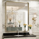 Metal Frame Decorative Rectangular Wall Mount Mirror, Gold, 30"x36"