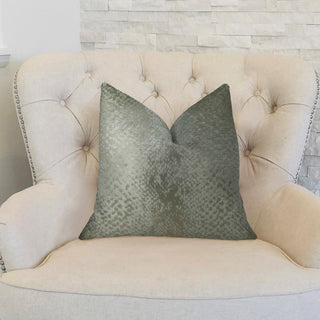 Venetian Silver Handmade Luxury Pillow, 18"x18"
