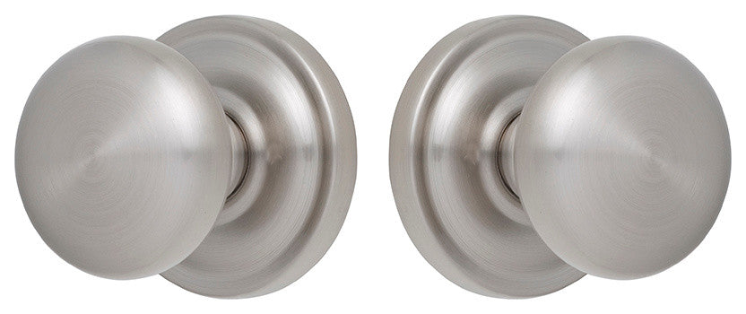 Rockwell Premium Solid Brass Sandhill Knob Privacy Set, Brushed Nickel