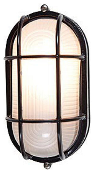 Access Lighting Nauticus Wet Loc 4.25" Bulkhead, Black/Frosted - 20290-BL-FST