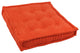 25" Square Corder Floor Pillow with Button Tufts, Tangerine Dream