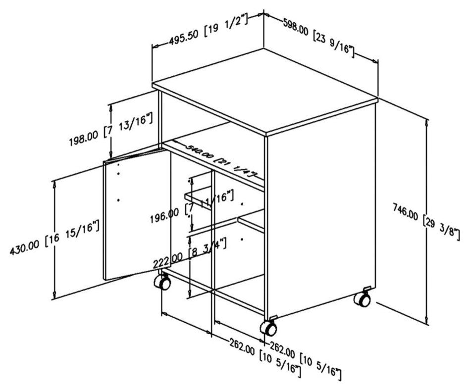 South Shore Axess Printer Stand, Chocolate