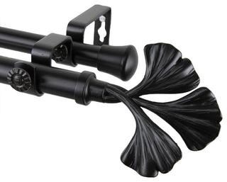 Florence 13/16" Double Corner Window Curtain Rod, Black, 28-48"