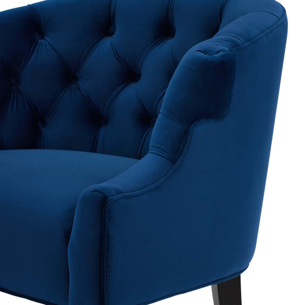 Armchair Accent Chair, Set of 2, Velvet, Blue Navy, Modern, Lounge Hospitality