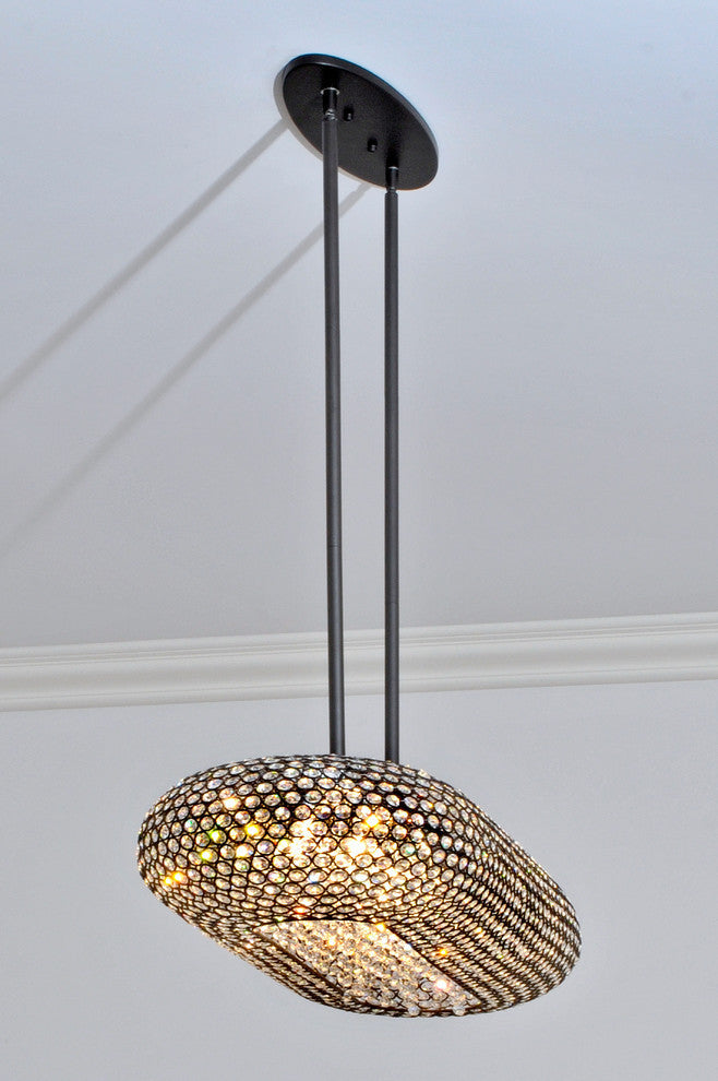 Glimmer 8-Light Pendant, Plated Silver, Beveled Crystal