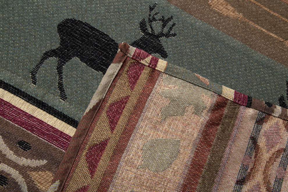 Skagit River Rustic Cabin Curtain Panels (Set of 2) 54" x 84"