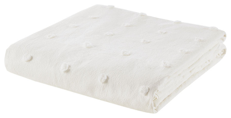 Urban Habitat Brooklyn Pom-Pom 7-Piece Duvet Cover Set, Ivory