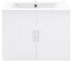 24" W x 19" H MDF Floating Bath Vanity, Integrated Ceramic Sink, White