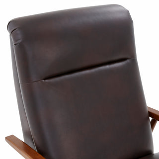 Solaris Wood Arm Push Back Recliner, Burnished Brown