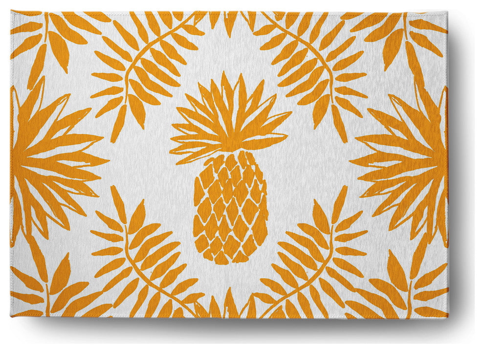 5' x 7' Pineapple Leaves Spring Chenille Indoor/Outdoor Rug