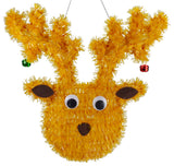 13" Tinsel Reindeer Christmas Window Decoration