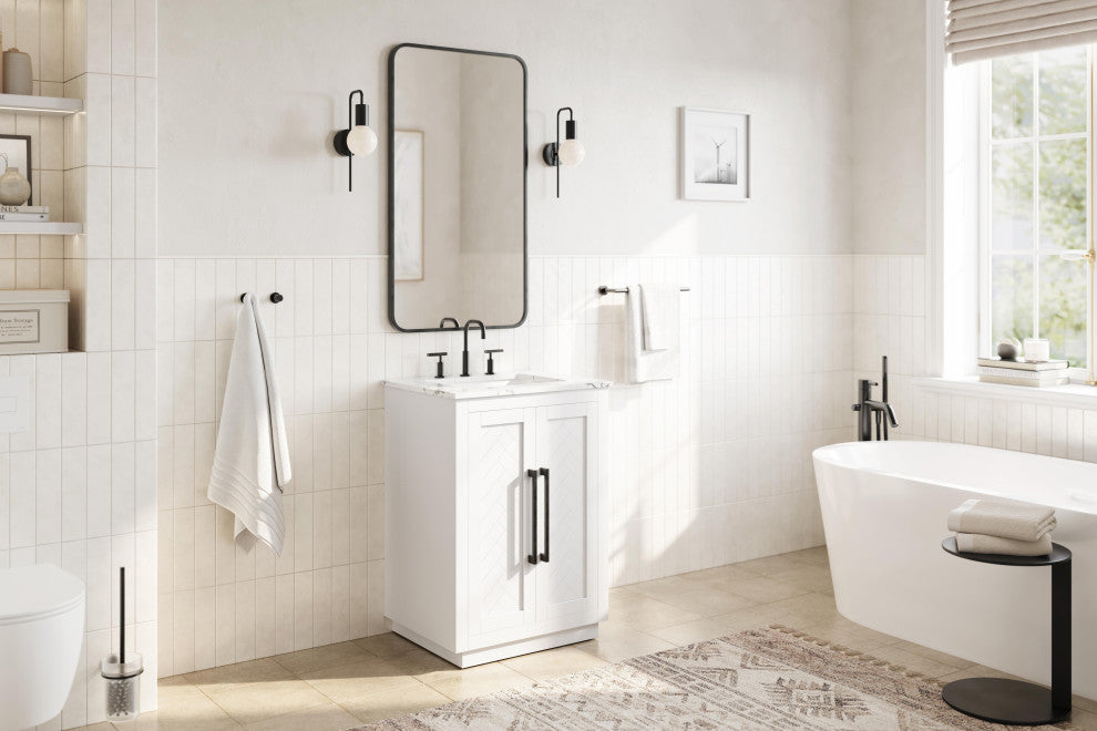 Home Living 24" Single Bathroom Vanity, White