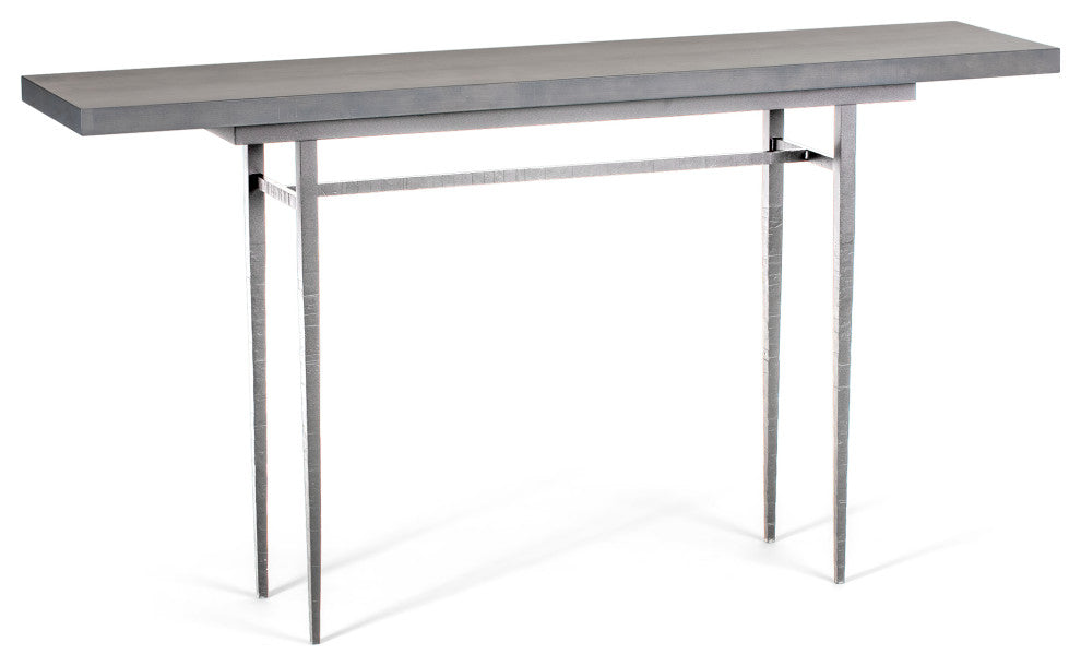 Wick 60" Console Table, Sterling Finish, Maple Grey Accents