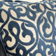 Plutus Velvety French Medallion Blue and Off White Geometric Luxury Throw Pillow, Double Sided  20"x30" Queen