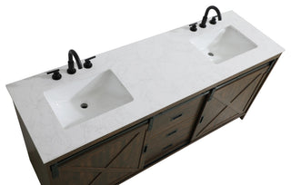 Home Living 72" Double Bathroom Vanity, Expresso