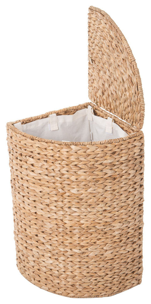 Pie Shaped Sea Grass Hamper WithLiner, Natural