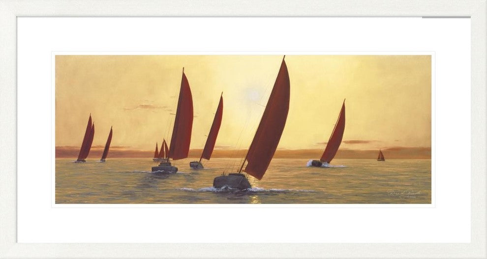 "Sailing Sailing" Framed Digital Print by Diane Romanello, 39x21"