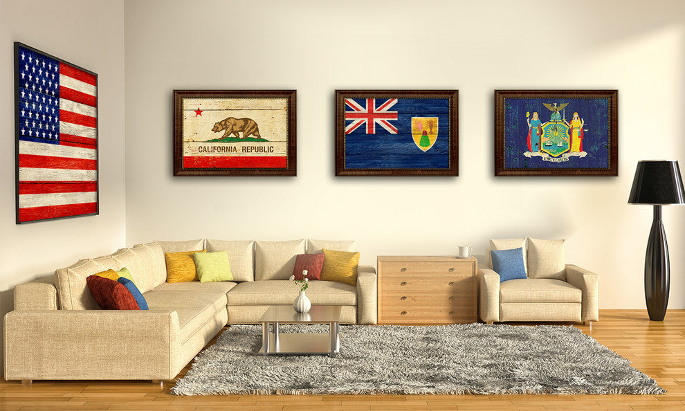 Turks And Caicos Islands Country Textured Flag Print, 15"X21"
