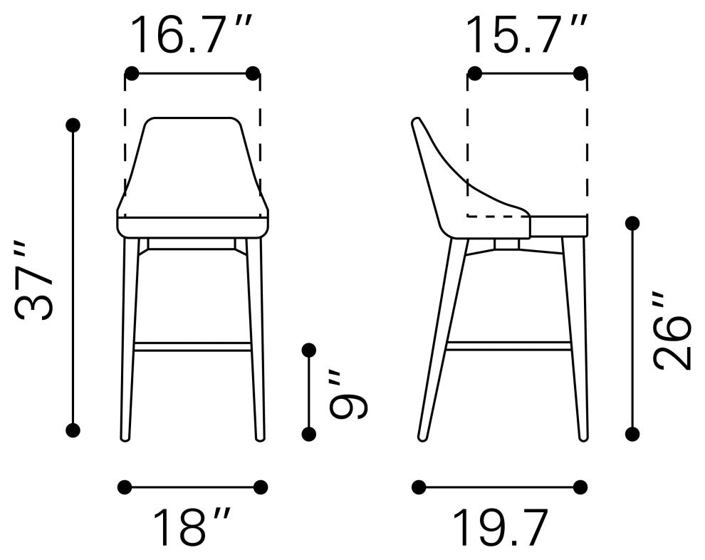 Moor Counter Chair Dark Gray
