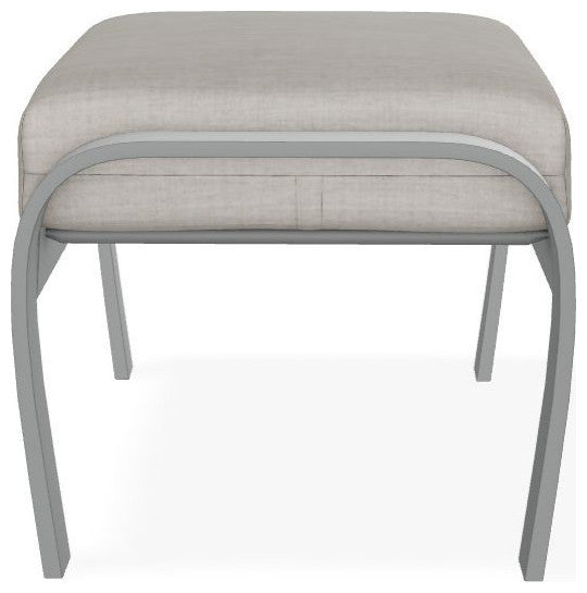 Belle Isle Cushion Outdoor Ottoman, Cast Silver/Graphite