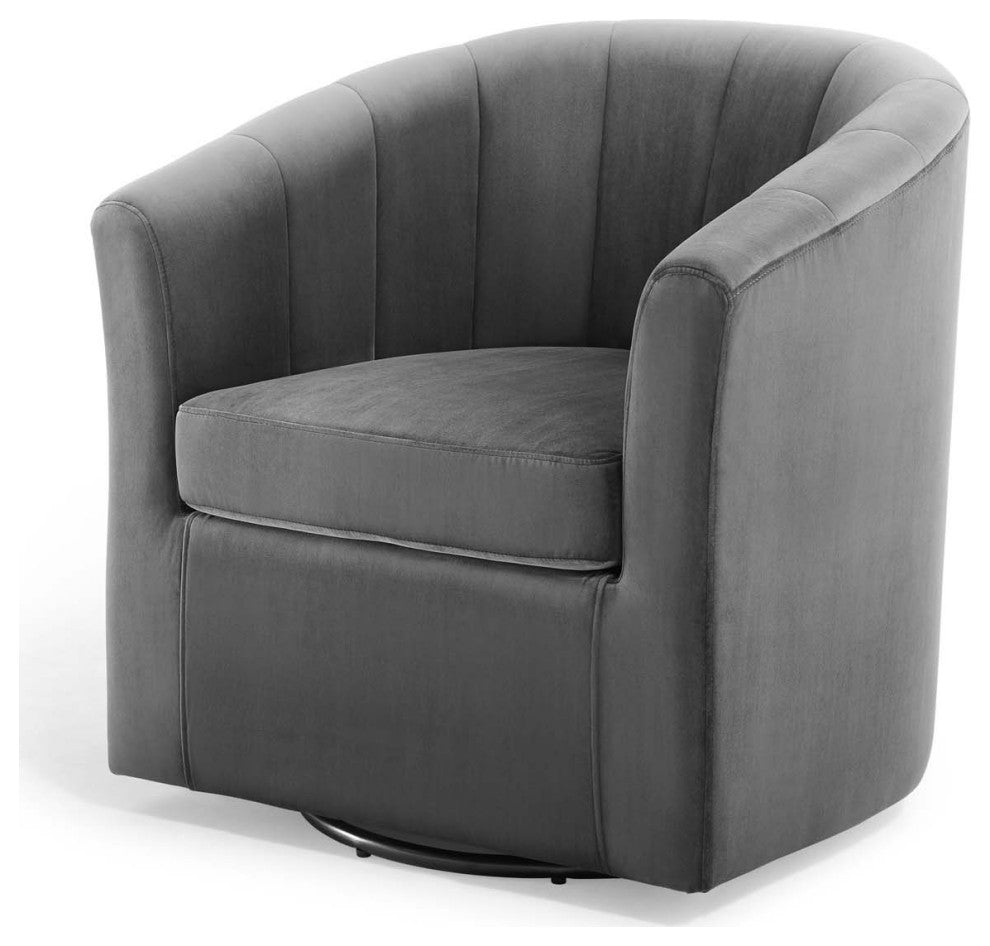Armchair Accent Chair, Velvet, Dark Gray, Modern, Living Lounge Hospitality