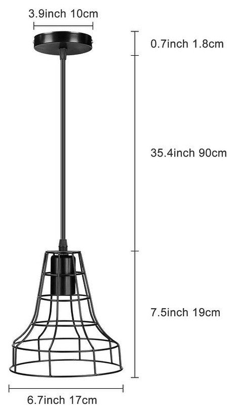 Black Industrial Pendant Light Cage Hanging Light