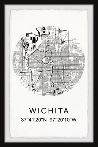 "Wichita Coordinates" Framed Painting Print, 20x30