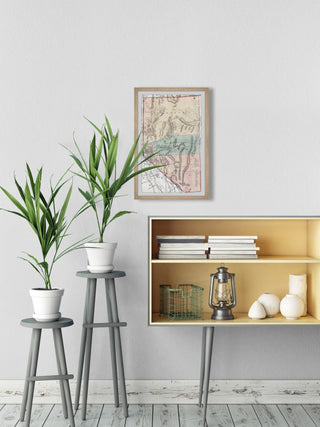 "Nevada Travel Map" Framed Painting Print, 8x12