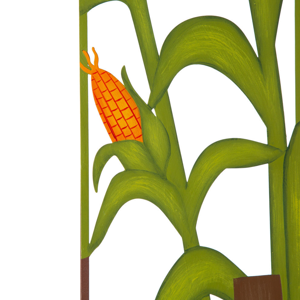 41.5"H Fall Metal Scarecrow and Corns Combo Yard Stake