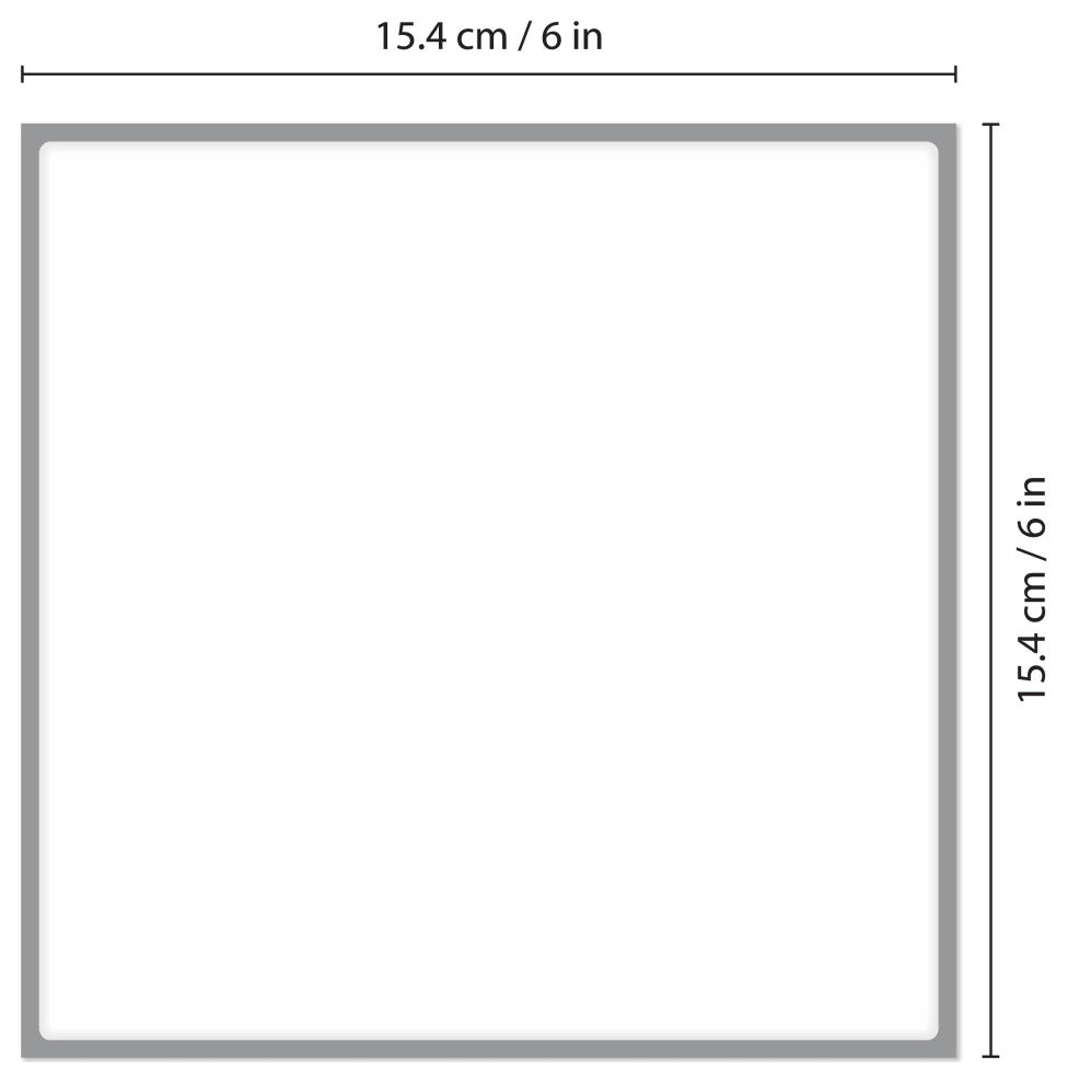 6" Spanish Retro White Square Glossy 3D Tile Stickers, Set of 16