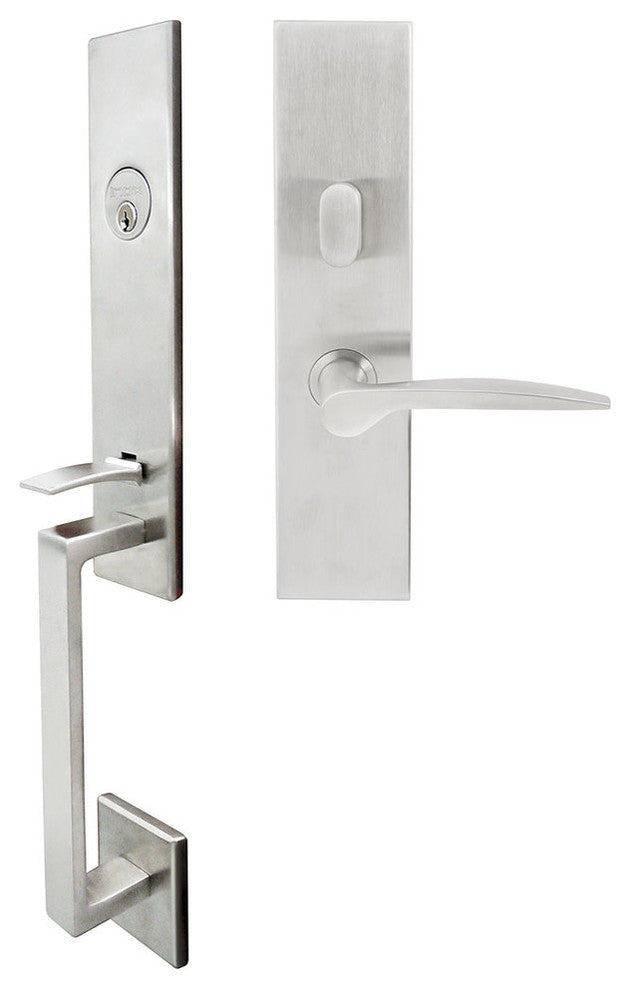 Toronto Lever, Mortise Entry Handleset, Left Hand Reverse, Satin Stainless Steel