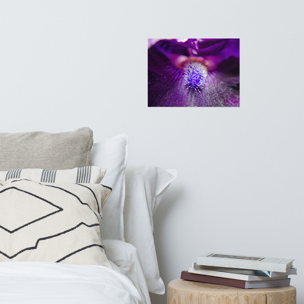 Eye of Iris Nature Photography, Floral Unframed Wall Art Print, 12" X 16"