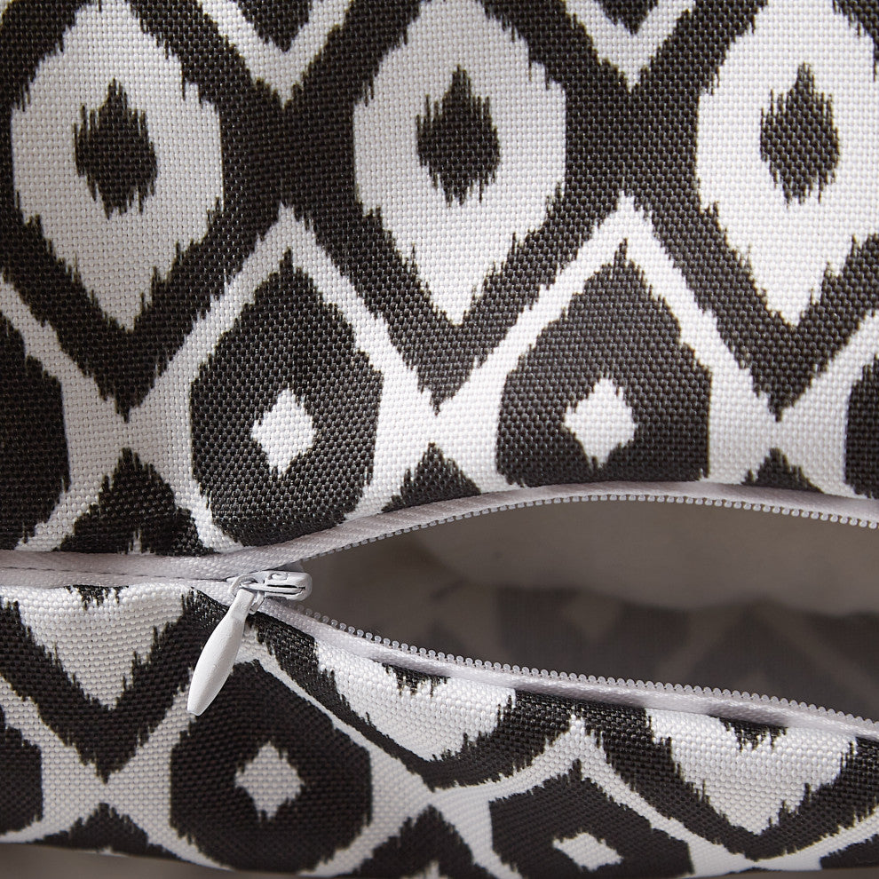 Black Ikat Outdoor Pillow Cover 18x18 (Set of 2)