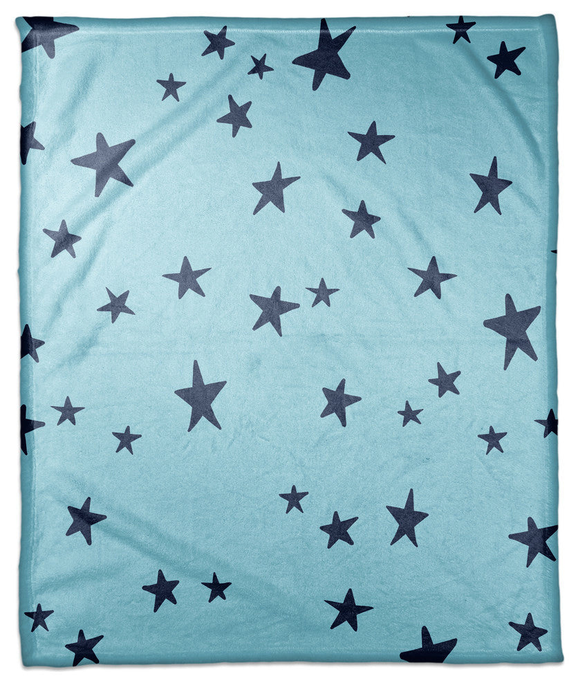 Blue Stars Pattern 50x60 Coral Fleece Blanket