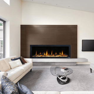 Latitude II Flush Mounted Smart Electric Fireplace, 3" Trim, 68" Wide