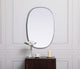 Metal Frame Oval Mirror 20X30 Inch, Silver