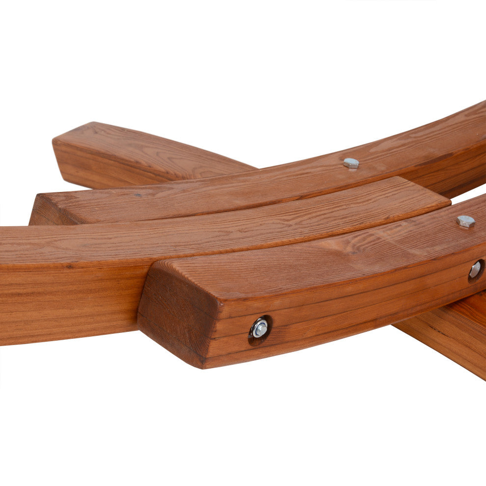 Outdoor Cedar Wood Hammock, Textilene Fabric, Black