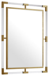 Ghost Mirror, Acrylic/Brushed Gold, Rectangular