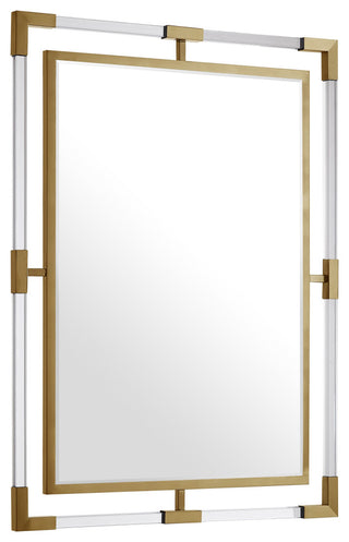 Ghost Mirror, Acrylic/Brushed Gold, Rectangular