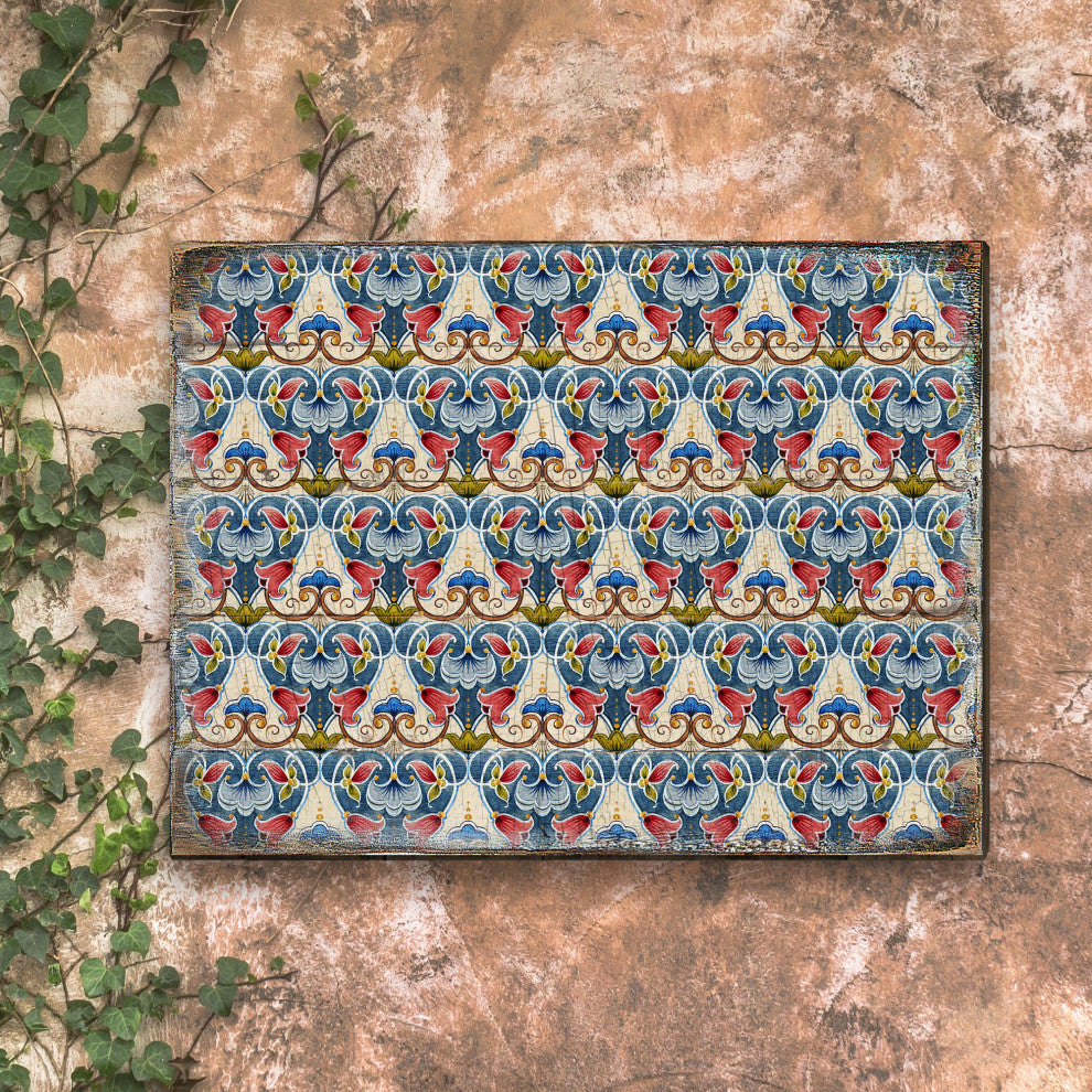 Decorative Pattern Wooden Block, 12"x9"