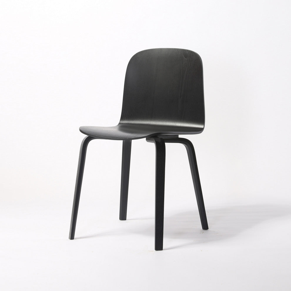 Elite Living Glen, Set of 2, Modern Wooden Dining Side Chair, Black