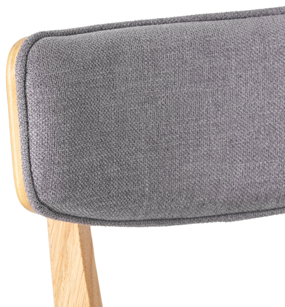 Crystal Mid-Century Modern Fabric Upholstered Dining Chairs, Set of 2, Dark Gray