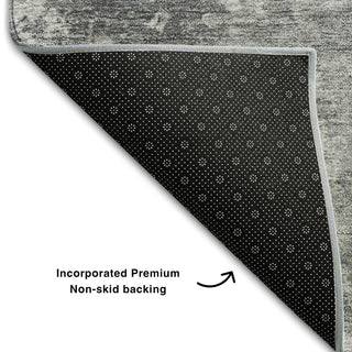 Premium Machine Washable Mayfield AMF573 Gray 8' x 8' Round Rug
