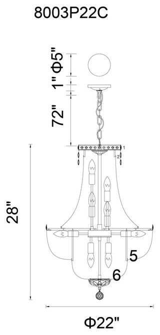 Stefania 13 Light Down Chandelier With Chrome Finish