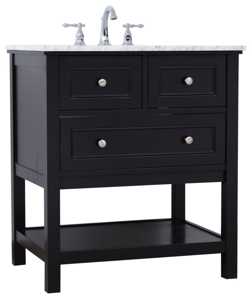 Matilda 30" Single Bathroom Vanity Set, Black