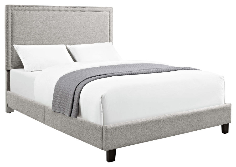 Picket House Emery Upholstered Queen Platform Bed, Gray