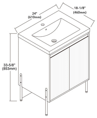 Flutie 24" Bathroom Vanity Set, Walnut