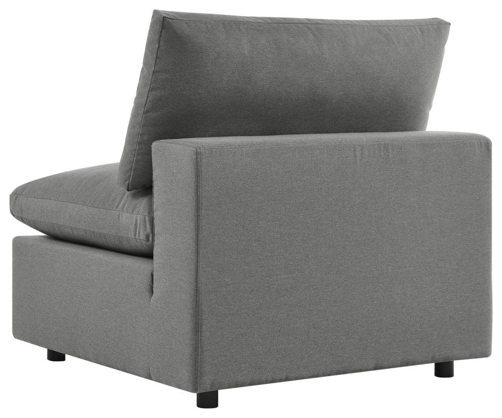 Modular Lounge Sectional Deep Sofa Set, Charcoal Gray, Modern, Outdoor